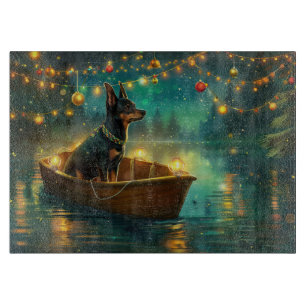 Planche À Découper Voyage de Noël de l'Australian Kelpie