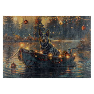 Planche À Découper Voyage de Noël festif Blue Heeler