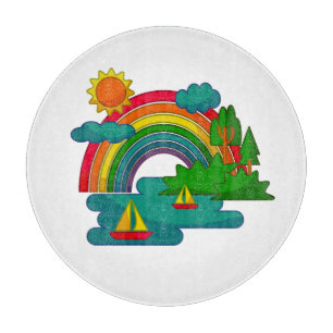 Planche À Découper Voyage en bateau sous les nuages du soleil et l'ar