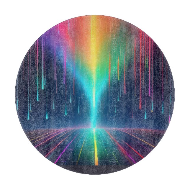 Planche À Découper Voyage en goutte arc-en-ciel (Devant)