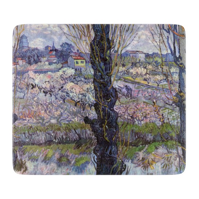 Planche À Découper Vue de jardin fleuri d'Arles de Van Gogh (Devant)