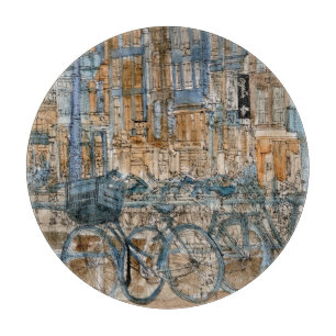 Planche À Découper Vue de New York City d'aquarelle des destinations