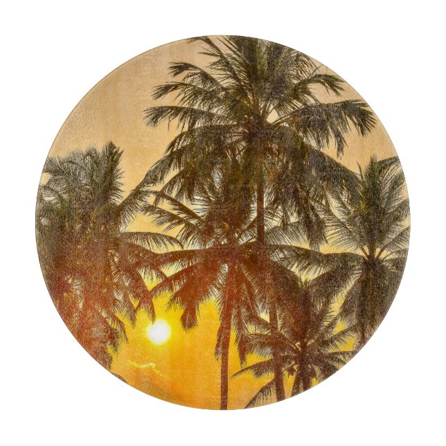 Planche À Découper Vue du coucher du soleil sur la plage Sri Lanka (Devant)