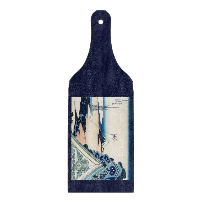 Planche À Découper Vue du temple Honganji et du mont Fuji Gravure sur (Devant)