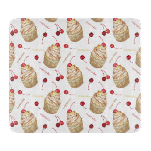 Planche À Découper Watercolor cupcakes