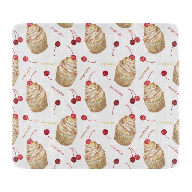 Planche À Découper Watercolor cupcakes (Devant)