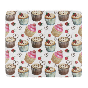 Planche À Découper Watercolor cupcakes