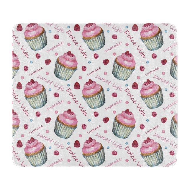Planche À Découper Watercolor cupcakes (Devant)