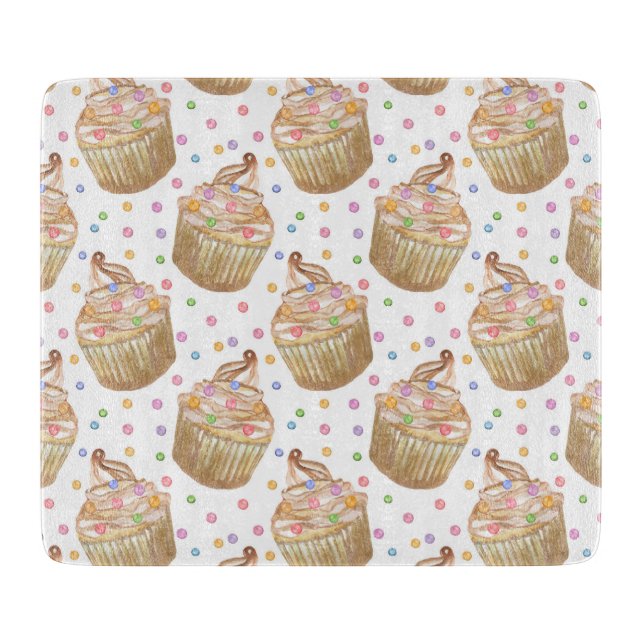 Planche À Découper Watercolor cupcakes (Devant)