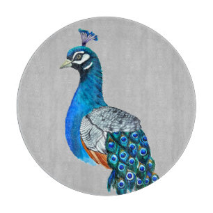 Planche À Découper Watercolor peacock