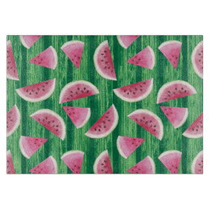 Planche À Découper Watercolor Watermelon - Tranches estivales sur ver