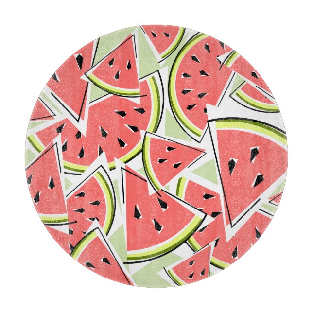 Planche À Découper Watermelon Panneau vert rond (Devant)