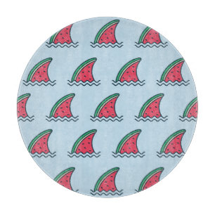 Planche À Découper Watermelon shark : design motif vague.