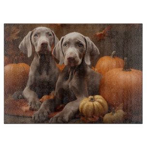 Planche À Découper Weimaraner Chiot Automne Citrouille délice