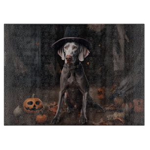 Planche À Découper Weimaraner Citrouilles Halloween Épouvantable