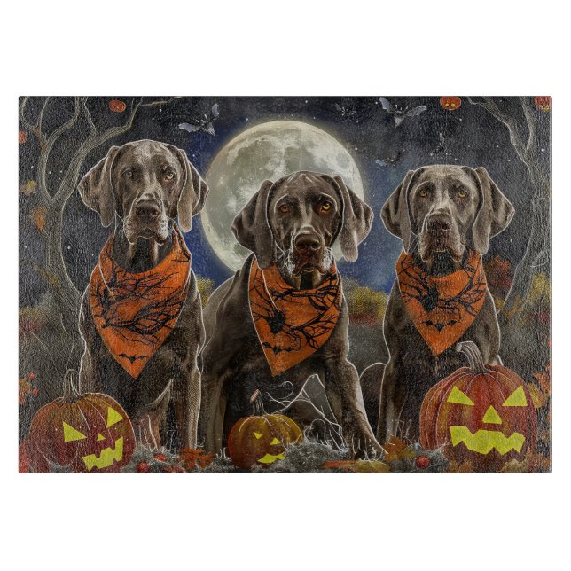 Planche À Découper Weimaraner Halloween Épouvantable  (Devant)