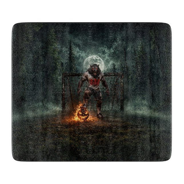Planche À Découper Werewolf Soccer Player Halloween Horror Art (Devant)