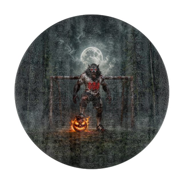 Planche À Découper Werewolf Soccer Player Halloween Horror Art (Devant)