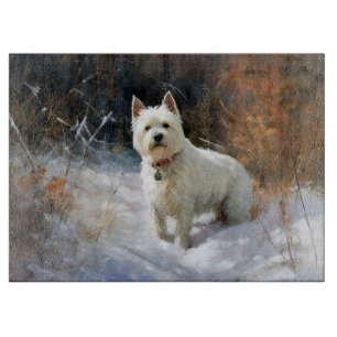 Planche À Découper West Highland White Terrier Laissez Tomber la Neig
