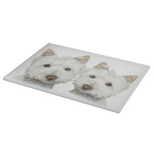 Planche À Découper Westie mignon poursuit le conseil de taille du