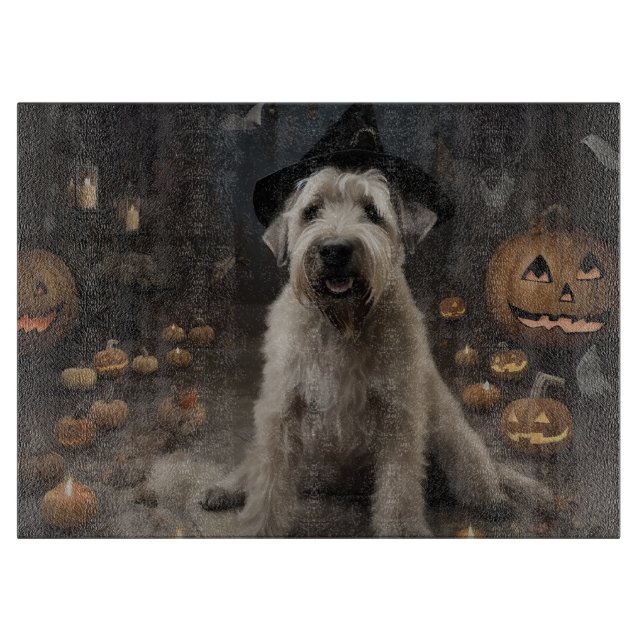 Planche À Découper Wheaten Terrier Citrouille Halloween effroi (Devant)