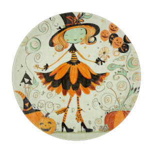 Planche À Découper whimsical/sorcière/citrouille/chute