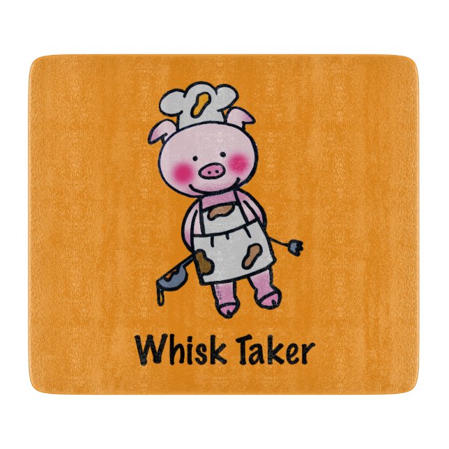 Planche À Découper Whisk Taker Pig - Drôle Chef Design (Devant)
