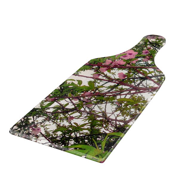 Planche À Découper Whispers of Spring : Aquarelle Arbre en fleurs ros (Coin)