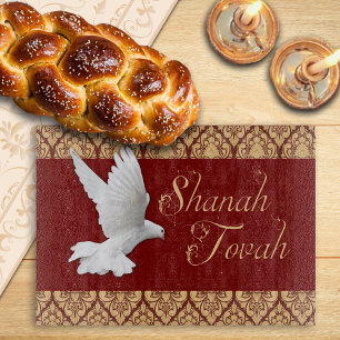 Planche À Découper White Dove Rosh Hashanah New Year Challah Board