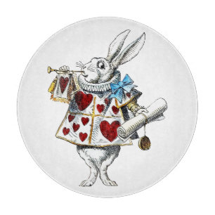 Planche À Découper White Rabbit Alice Wonderland Hearts