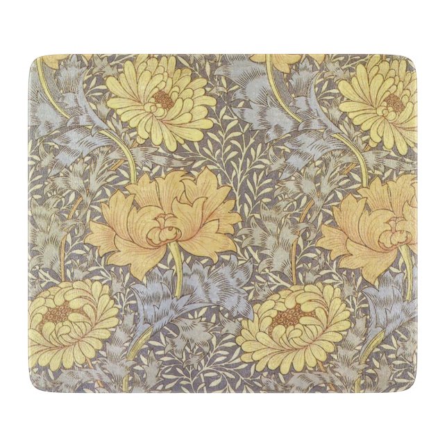Planche À Découper William Morris Chrysanthemum Fleurs maman (Devant)