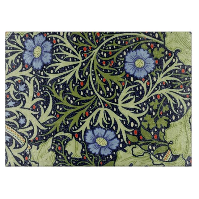 Planche À Découper William Morris Fleur d'antiquité aux algues marine (Devant)