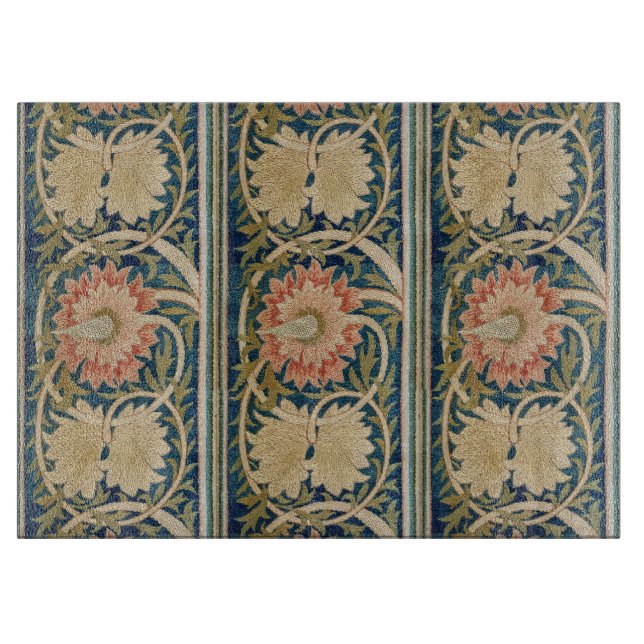 Planche À Découper William Morris Fleur Rose Soie Broderie Antique (Devant)
