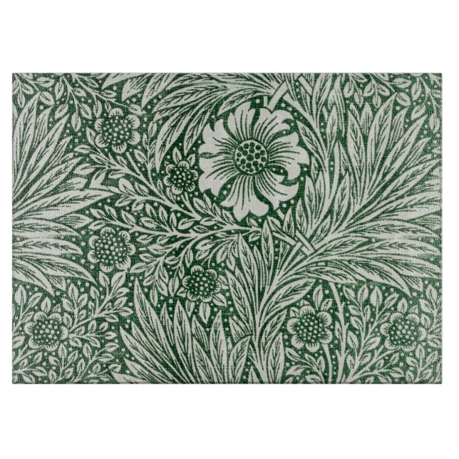 Planche À Découper william morris marigold vert floral fleur (Devant)