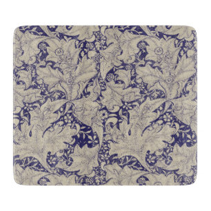 Planche À Découper William Morris Motif Giroflée Bleu Antique
