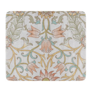 Planche À Découper William Morris, Peach Pink Tulips Élégante Florale