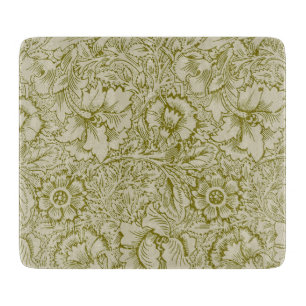 Planche À Découper William Morris Poppy Classic Floral Green