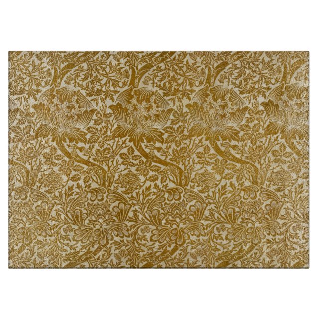 Planche À Découper William Morris Rose & chardon Floral Golden (Devant)