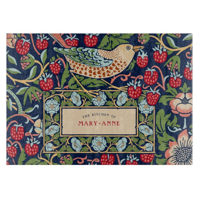 Planche à découper William Morris Strawberry Thief (Devant)