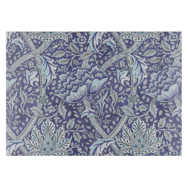 Planche À Découper William Morris Windrush Motif Bleu Floral (Devant)