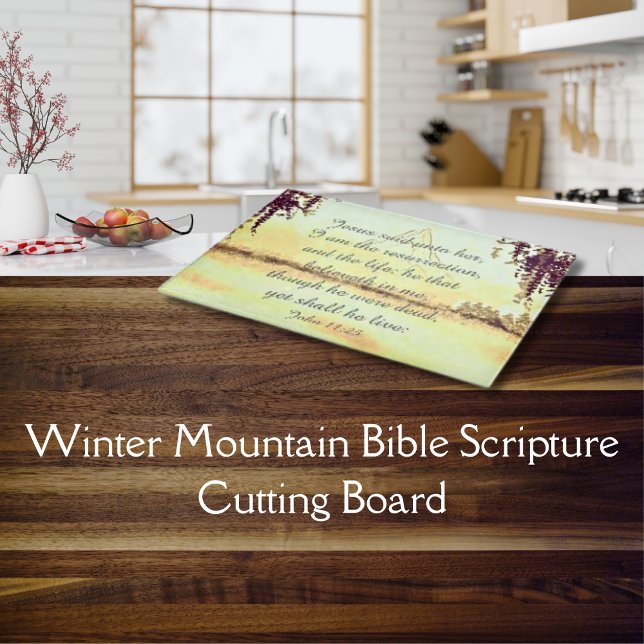 Planche À Découper Winter Mountain Bible Scripture Cutting Board (Winter Mountain Bible Scripture Cutting Board)