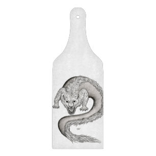Planche À Découper Wolfdragon design noir et blanc