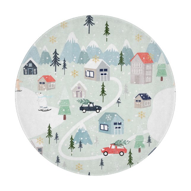 Planche À Découper Wonderland d'hiver : Ours polaire Noël (Devant)