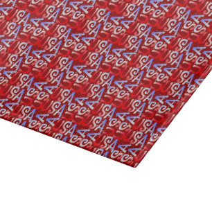 Planche À Découper Word Art USA Texte, Rouge-11 x 8 VERRE COUPE