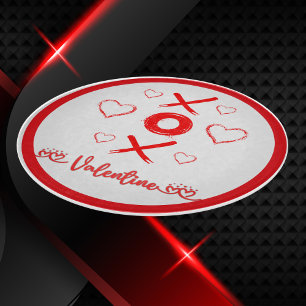 Planche À Découper XOXO de Saint-Valentin aux coeurs rouges