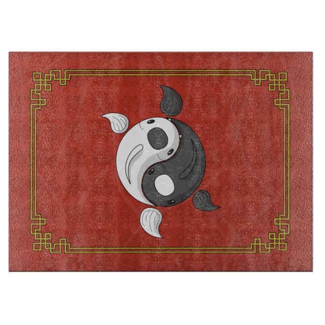 Planche À Découper Yin et Yang le Koi Glass Cutboard (Devant)