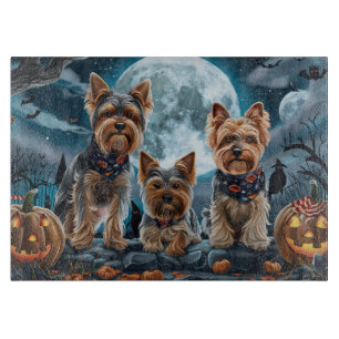 Planche À Découper Yorkshire Terrier Halloween Éffrayant