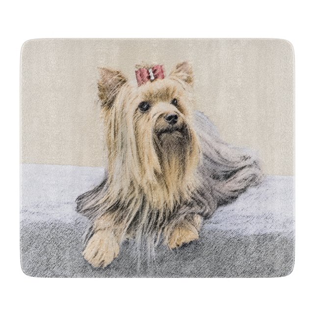 Planche À Découper Yorkshire Terrier Peinture - Cute Original Chien A (Devant)
