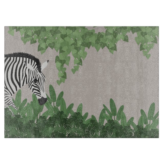 Planche À Découper Zebra amongst Leaves (Devant)