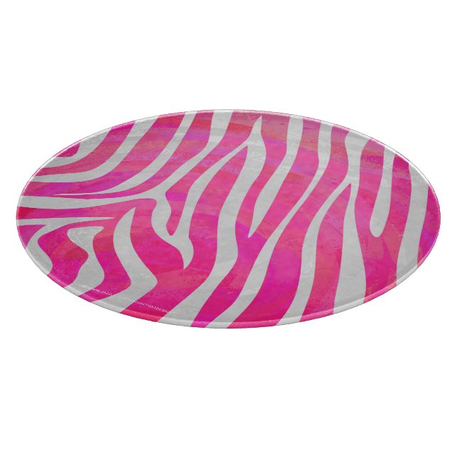 Planche À Découper Zebra Hot Pink et White Print (Coin)